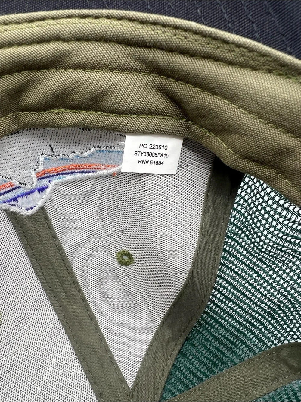 Patagonia Fitz Roy Trout Trucker Hat Olive Green Mesh Snapback Baseball Cap